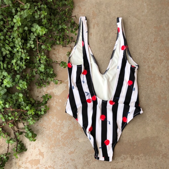Solid & Striped Cherry Stripe One Piece Swimsuit - Picture 3 of 5